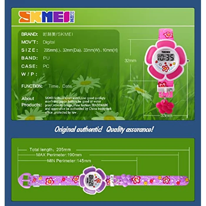 SNE Kids Watch Girl Flower Shape Watch Novelty Cartoon Digital Watch 1144 by SNE - Image 4