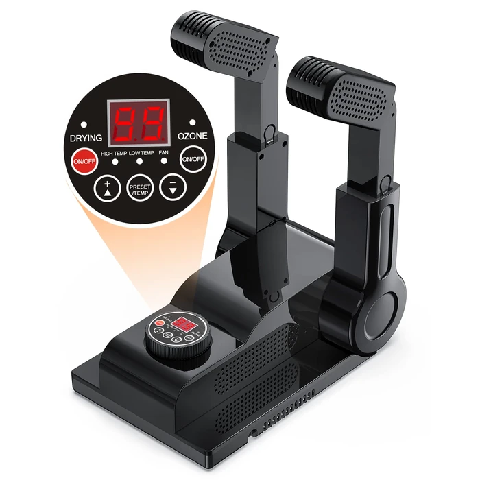 FORLIM [Upgraded Temperature Control] Boot Dryer for Work Boots - Shoe Dryer with 24-Hour Delay Timer, Portable Glove Dryer & Boot Warmer, Automatic Shut-Off Timer, Folding Design, Smart Panel, Black by FORLIM - Used - Acceptable condition - US$22.40