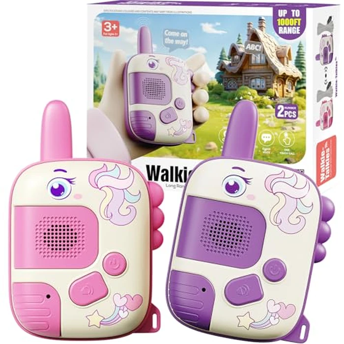Walkie Talkies Toys for Girls:Unicorn Toys 2 Pack Birthday Gifts for 3 4 5-7 8 Year Old Girls Toy for 4 5 6 7 8-10 Year Old Camping Outdoor Games,Christmas Stocking Stuffers for Girls Kids by JKGIFTS - Image 1