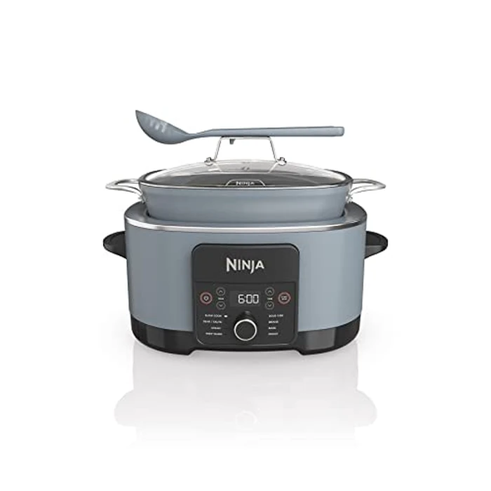 Ninja MC1001C Foodi PossibleCooker PRO 8.5 Quart Multi-Cooker, with 8-in-1 Slow Cooker,Dutch Oven,Steamer &More,Glass Lid & Integrated Spoon,Nonstick,Oven Safe Pot to 500 degreesF,Sea Salt Gray,Sea Salt Grey by Ninja - Image 1
