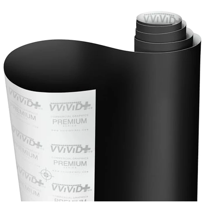 VViViD Black Matte 5 Foot x 6 Foot Car Wrap Vinyl Roll with Air Release 3Mil by VViViD - Used - Very Good condition - CA$39.98