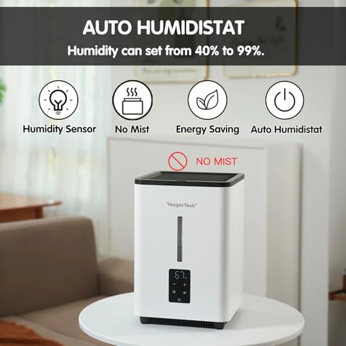 YougetTech Evaporative Humidifiers for Bedroom Large Room|1.55Gallons|20W evaporative cool mist humidifier|7 Speed | MAX Output 1000 ml/h | Auto Humid | Top Filling by YougetTech - Image 3