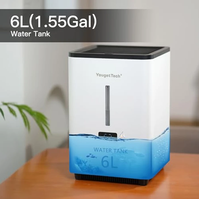 YougetTech Evaporative Humidifiers for Bedroom Large Room|1.55Gallons|20W evaporative cool mist humidifier|7 Speed | MAX Output 1000 ml/h | Auto Humid | Top Filling by YougetTech - Image 5