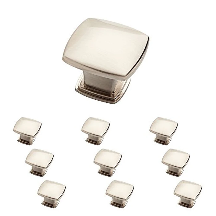 Franklin Brass P35596K-SN-B 1-1/5-Inch (30.5mm), Soft Square Kitchen Cabinet Drawer Knob, Satin Nickel, 10-Pack by Franklin Brass - Used - Like New condition - CA$9.33
