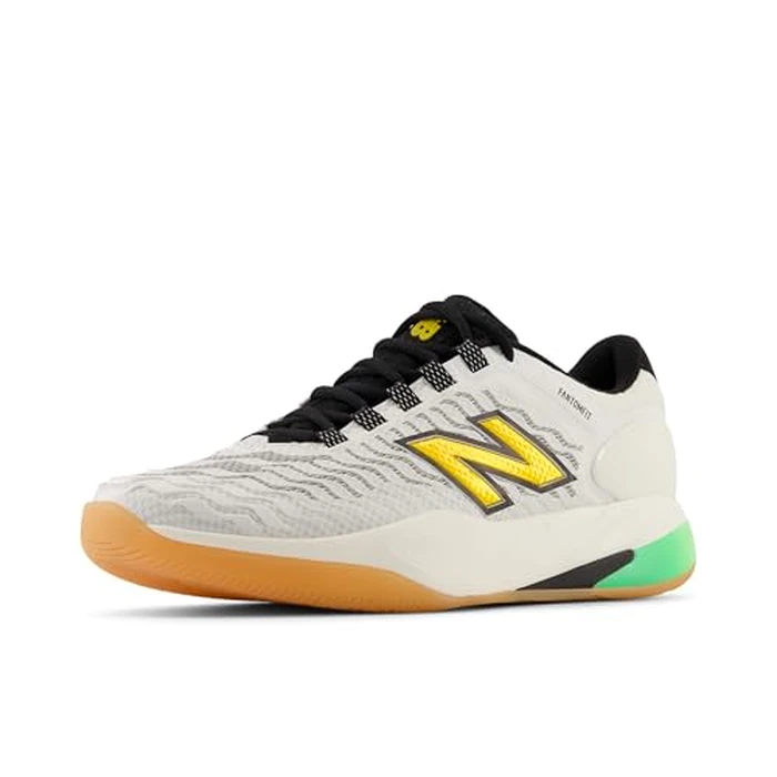 New Balance Men's Fresh Foam X CT-Rally V2 Tennis Shoe, White/Black/Metallic Gold, 12 M by New Balance - Used - Like New condition