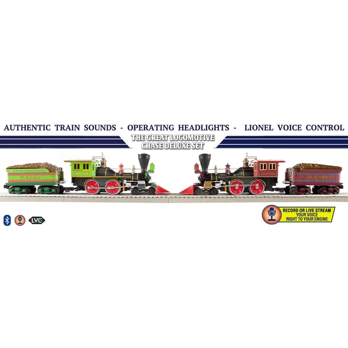 Lionel, Great Locomotive Chase Deluxe LionChief, Bluetooth 5.0 Set, Steam Locomotive & Tender, O Gauge, SKU # 2223070 by Lionel - Image 7