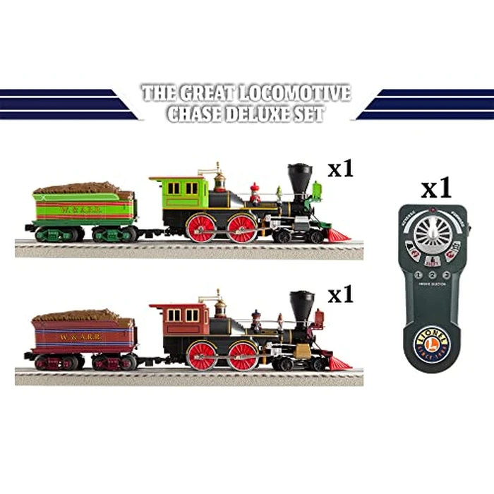 Lionel, Great Locomotive Chase Deluxe LionChief, Bluetooth 5.0 Set, Steam Locomotive & Tender, O Gauge, SKU # 2223070 by Lionel - Image 8
