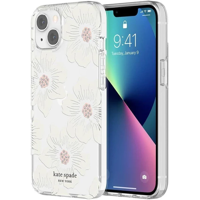 Kate Spade New York Protective Hardshell Phone Case for iPhone 13 - Hollyhock Floral Clear by Incipio - Refurbished - Good condition