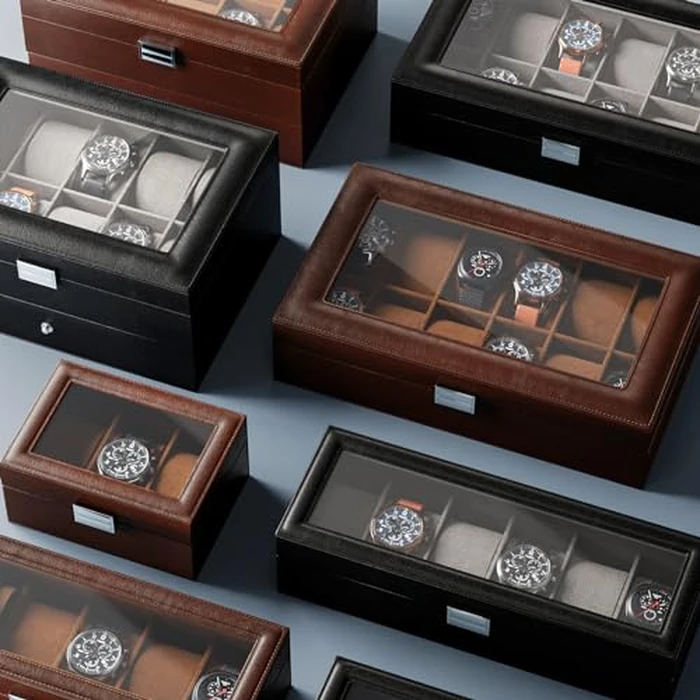 ProCase Watch Box, 3 Slot Mens Watch Case, Watch Storage Holder Organizer, Watch Display Case with Glass Lid, Anniversary Birthday Valentine Gifts for Men Women -3 Slot, Espresso by ProCase - Image 6
