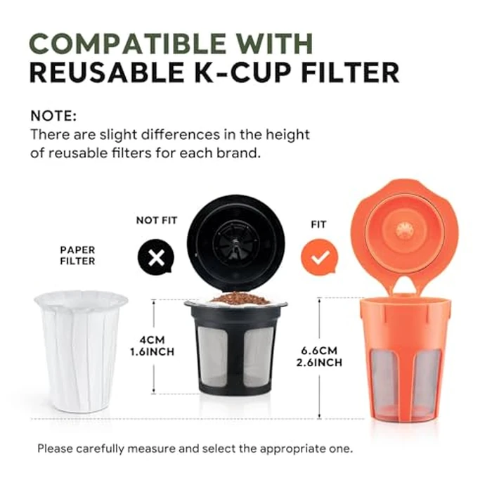 200 Pack Disposable Paper Coffee Filters K Cup Paper Filters for 2.0 K-eurig Single Brewer Reusable Cups, K-Cup Coffee Pods, Fit Most 2.0 K eurig Single Serve Filter Brands Coffee Pods (White, Large) by HAILASRE - Image 3