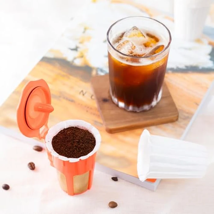 200 Pack Disposable Paper Coffee Filters K Cup Paper Filters for 2.0 K-eurig Single Brewer Reusable Cups, K-Cup Coffee Pods, Fit Most 2.0 K eurig Single Serve Filter Brands Coffee Pods (White, Large) by HAILASRE - Image 4