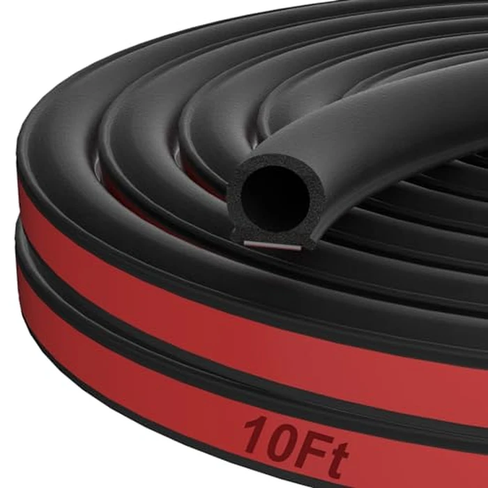 alophoty 10 Ft Rubber Weather Stripping Door Seal, D Shaped Automotive Weather Stripping, Car Door Seal Strip, Self Adhesive Soundproofing Weatherstripping for Doors Windows Car Truck Auto RV by alophoty - Used - Like New condition