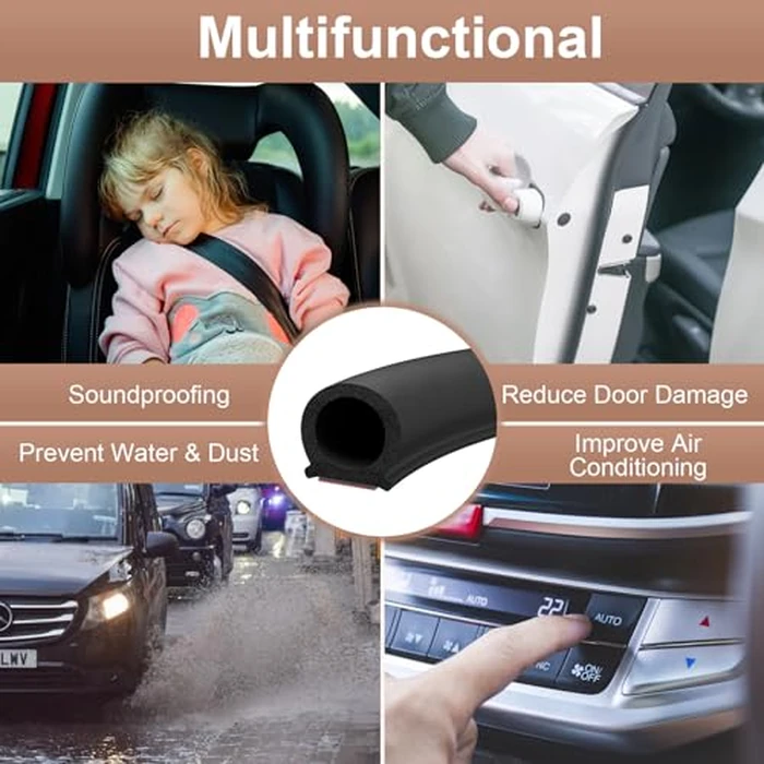 alophoty 10 Ft Rubber Weather Stripping Door Seal, D Shaped Automotive Weather Stripping, Car Door Seal Strip, Self Adhesive Soundproofing Weatherstripping for Doors Windows Car Truck Auto RV by alophoty - Image 4