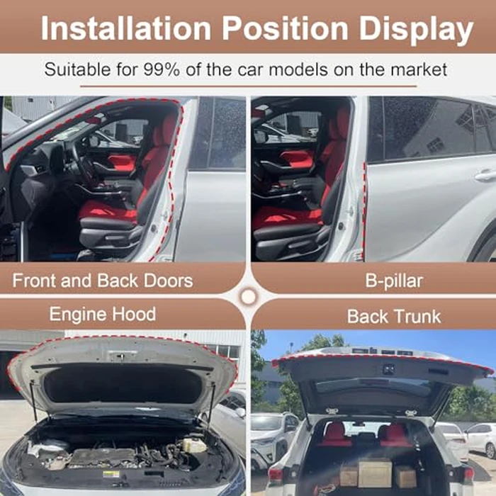 alophoty 10 Ft Rubber Weather Stripping Door Seal, D Shaped Automotive Weather Stripping, Car Door Seal Strip, Self Adhesive Soundproofing Weatherstripping for Doors Windows Car Truck Auto RV by alophoty - Image 5