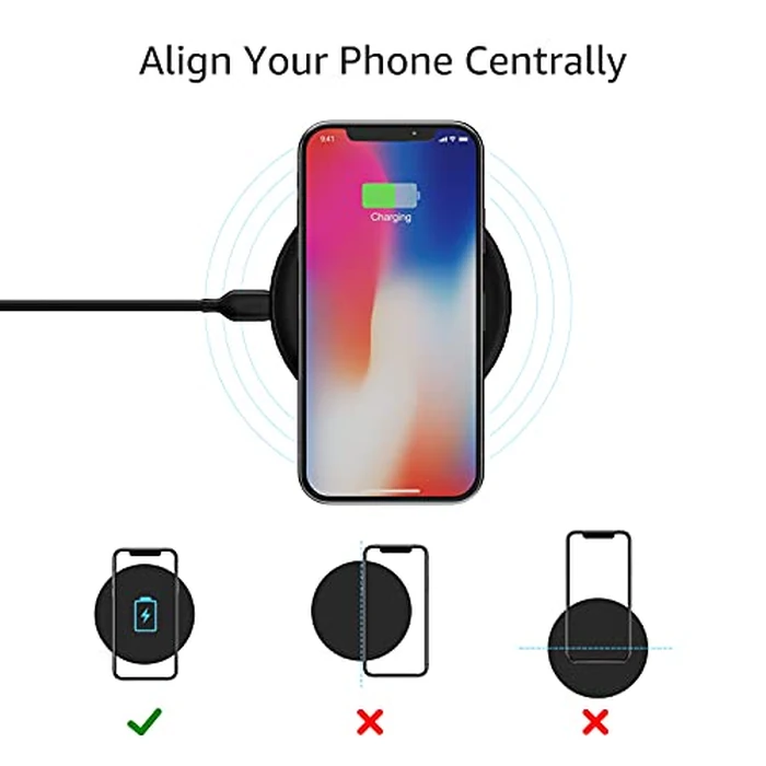 Amazon Basics 15W Qi Certified Wireless Charging Pad (No AC Adapter) by Amazon Basics - Image 5