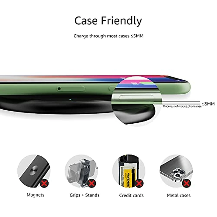 Amazon Basics 15W Qi Certified Wireless Charging Pad (No AC Adapter) by Amazon Basics - Image 6