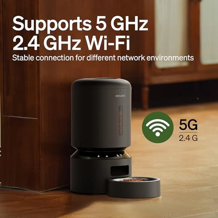 PETLIBRO Automatic Cat Feeder, 5G WiFi Automatic Dog Food Dispenser with Freshness Preservation, 5L Timed Pet Feeder with Low Food Sensor, Up to 10 Meals Per Day, Granary Black by PETLIBRO - Image 4