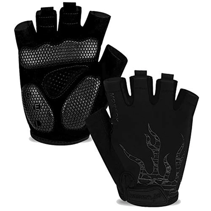 MOREOK Cycling Gloves Bike Gloves for Men/Women-[5MM Gel Pad] Half Finger Bicycle Biking Gloves for Cycling/Weight Lifting/Gym/Motorcycle/Rowing/Outdoor Sports-050-BLACK-M by MOREOK - Image 1