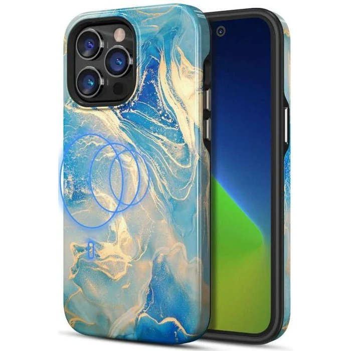 MyBatPro Fuse Series with Magsafe Phone Case for iPhone 14 Pro Max - Ocean Marble by MyBatPro - Refurbished - Brand New condition - US$13.43