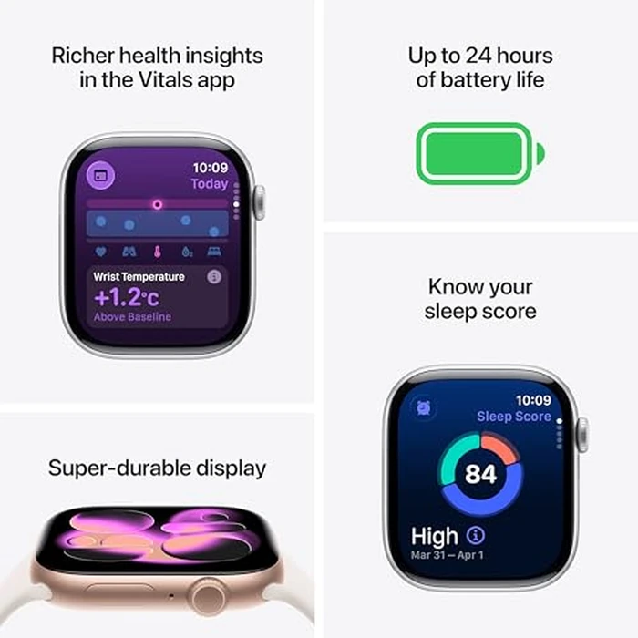 Apple Watch Series 11 [GPS 42mm] Smartwatch with Jet Black Case and Black Sport Band - S/M. Sleep Score, Fitness Tracker, Health Monitoring, Always-On Display, Water-Resistant by Apple - Image 3