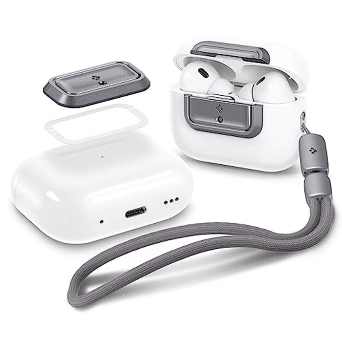 Spigen Lock Fit M [EZ FIT] Locking Device Compatible with AirPods Pro 2nd Generation/AirPods Pro Case with Lanyard [Installation Kit Included] Charging Case Not Included - Gray by Spigen - Used - Like New condition