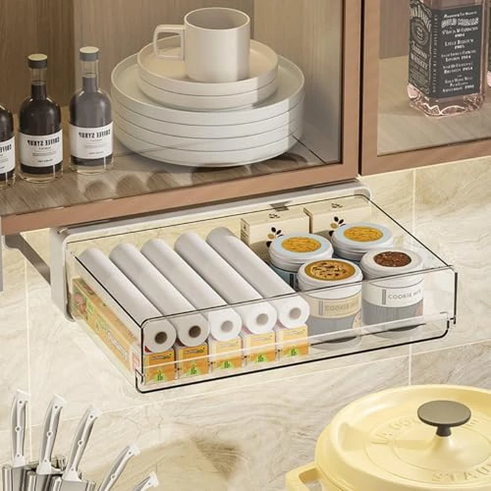 Pull Out Under Cabinet Drawer Organizer Slide Out Shelves Sliding Cabinet Drawers Storage Organizer for Kitchen Pantry Bathroom Office by MilleLoom - Image 6