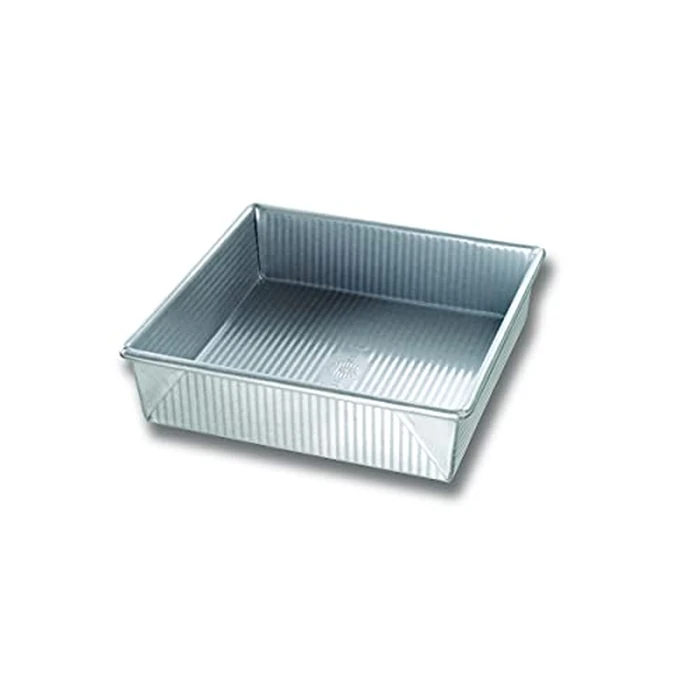 USA Pans 9 x 9 x 2.25-Inch Square Cake Pan, Aluminized Steel with Americoat by USA Pan - Used - Good condition - CA$20.32