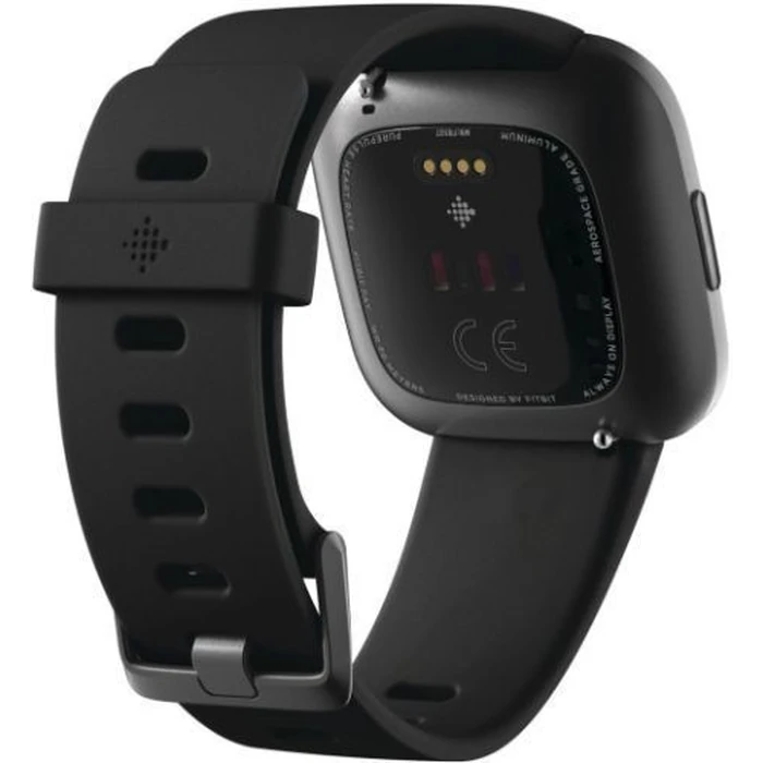 Fitbit Versa 2 Health and Fitness Smartwatch - 40mm - Carbon Aluminum Case with Black Silicone Classic Wrist Band by Fitbit - Image 3