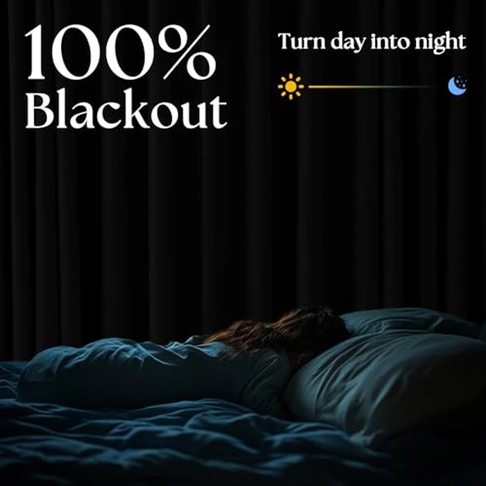 100% Blackout Linen Curtains 63 Inch 2 Panels Nature Linen Texture Black Out Curtains Grommet Top Thermal Insulated Drapes Panels Farmhouse for Living Room Bedroom Kitchen Door 52x63 Inch Cream by TWODRAPES - Image 3