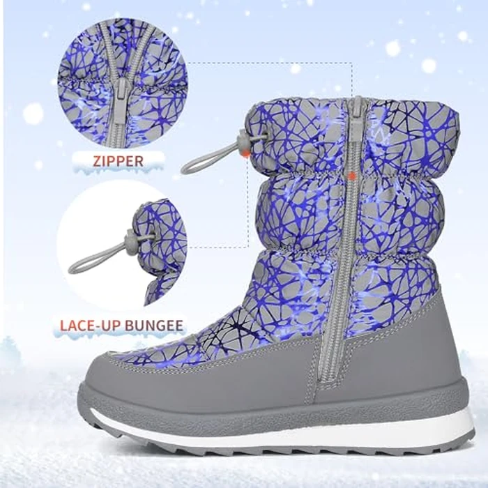 K KomForme Kids Snow Boots for Boys Girls Toddler Winter Outdoor Boots Waterproof with Fur Lined (Toddler/Little Kid/Big Kid) by K KomForme - Image 4
