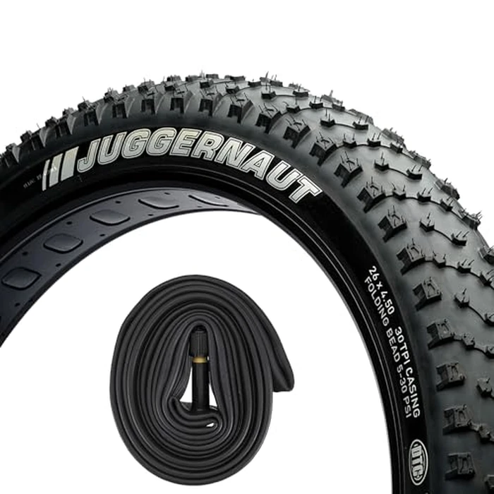 1-Pack 26" Kenda Juggernaut Bike Tire (1) for Fat, Mountain & Electric Bikes, K-Shield Puncture Safety, Valve Tube (1), 30TPI, 26” x 4.5”, Total of 2 by Surface 604 - Used - Very Good condition