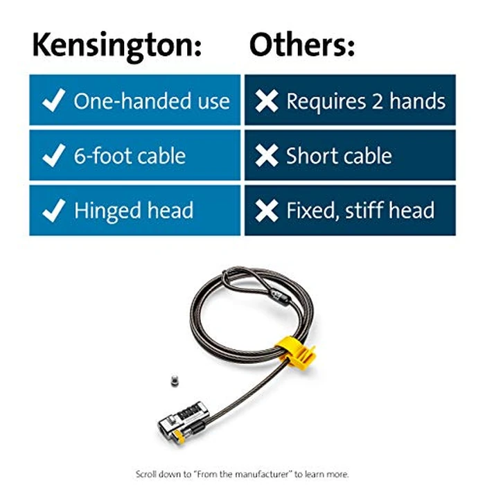 Kensington ClickSafe(R) Combination Laptop Lock for Wedge-Shaped Security Slot (K67936WW), Black by Kensington - Image 7