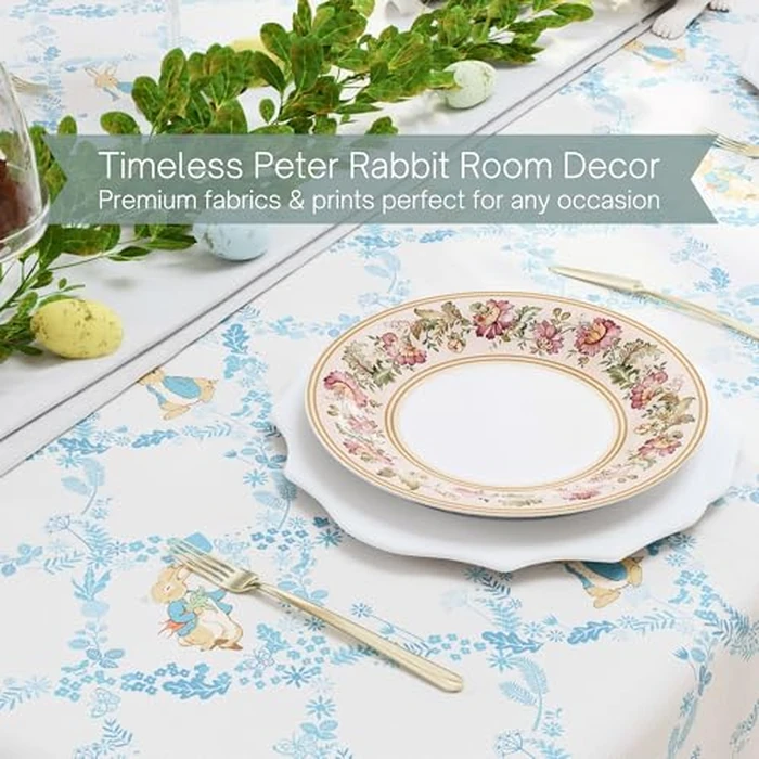 Peter Rabbit Book Tablecloth 60 x 84 Inch Rectangle, Easter & Spring Table Cover for Dining Room, Tea Party & Entertaining, Woven Fabric, (100% Officially Licensed Product) by Franco Heritage by Franco - Image 4