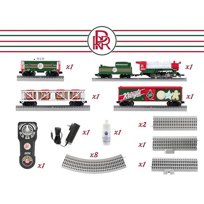 Lionel Peppermint Railroad 0-8-0 Christmas Freight LionChief Electric O Gauge Bluetooth 5.0 Train Set with Remote by Lionel - Image 2