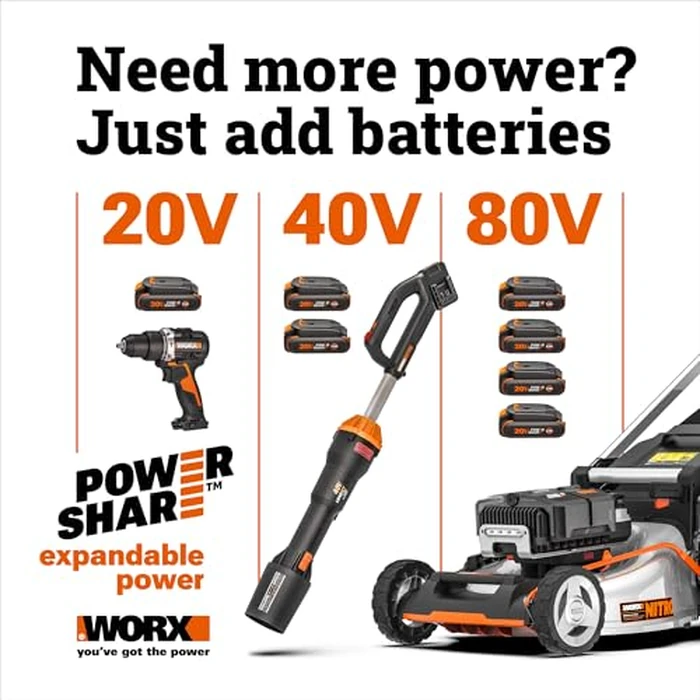 WORX Nitro 20V 13" Cordless String Trimmer with Brushless Motor, 3-in-1 Grass Trimmer Edger Mini-Mower, Lightweight Weed Trimmer Command Feed Instant Line Advancement - Tool Only by Worx - Image 8