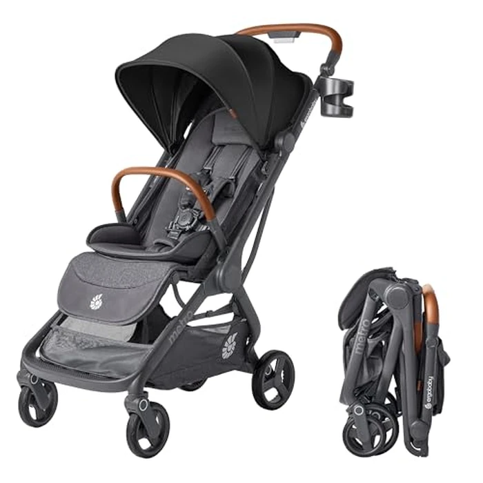 Ergobaby Metro 3 Deluxe Baby Stroller for Newborns, Infants, and Toddlers - Travel Stroller with One-Hand Fold, Near-Flat Recline, Adjustable Handlebar -Jet Black by Ergobaby - Used - Very Good condition