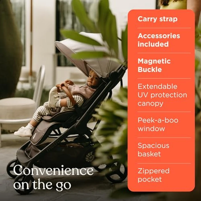 Ergobaby Metro 3 Deluxe Baby Stroller for Newborns, Infants, and Toddlers - Travel Stroller with One-Hand Fold, Near-Flat Recline, Adjustable Handlebar -Jet Black by Ergobaby - Image 6