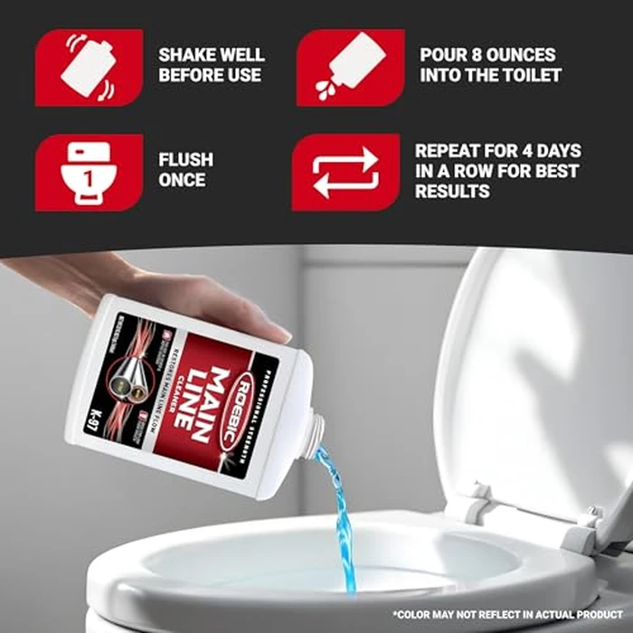 Roebic K-97 Liquid Main Line Cleaner with Bacteria Enzymes, Eliminates Organic Buildup in Sewer/Septic System and Protects from Clogs, Safe for Bathroom Toilet, 32 fl oz by Roebic - Image 3
