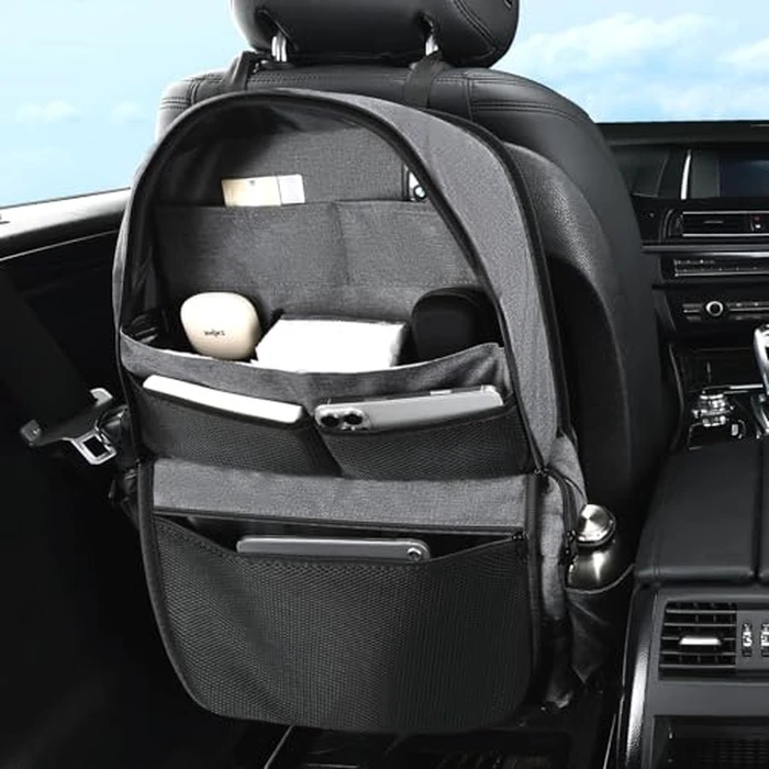 Coverado Backseat Car Organizer, Heavy-Duty Durable Dual-Way Use Car Back Seat Organizer Waterproof with Reinforced Pockets, Zipper Closure Design, Protect Valuables from Spills, Keeps Car Tidy by Coverado - Used - Like New condition - US$29.69