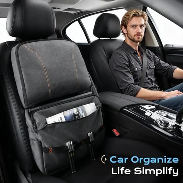 Coverado Backseat Car Organizer, Heavy-Duty Durable Dual-Way Use Car Back Seat Organizer Waterproof with Reinforced Pockets, Zipper Closure Design, Protect Valuables from Spills, Keeps Car Tidy by Coverado - Image 8