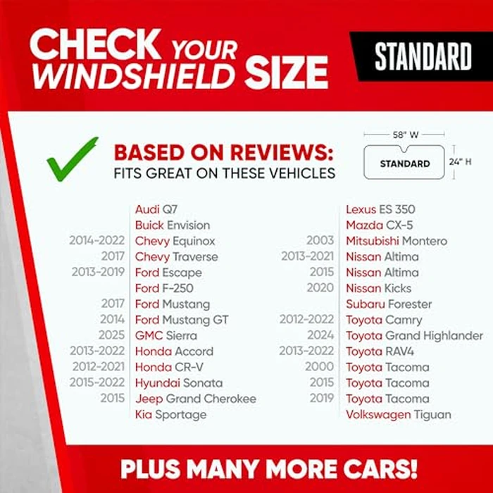 Motor Trend Front Windshield Sun Shade - Accordion Folding Auto Sunshade for Car Truck SUV - Blocks UV Rays Sun Visor Protector - Keeps Your Vehicle Cool - 58 x 24 Inch (Gray) by Motor Trend - Image 2