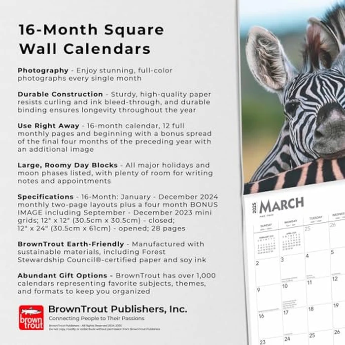 Baby Animals | 2025 12 x 24 Inch Monthly Square Wall Calendar | BrownTrout | Domestic Pets Chicken Small Cute by BrownTrout - Image 3