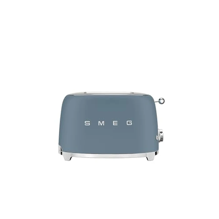 Smeg 50's Retro Style 2-Slice Toaster, 6 Browning Levels, Toast 1 Side, Reheat or Defrost, Removable Stainless Steel Crumb Tray, Matte Storm Blue, TSF01SBMUS by Smeg - Used - Like New condition - CA$173.10