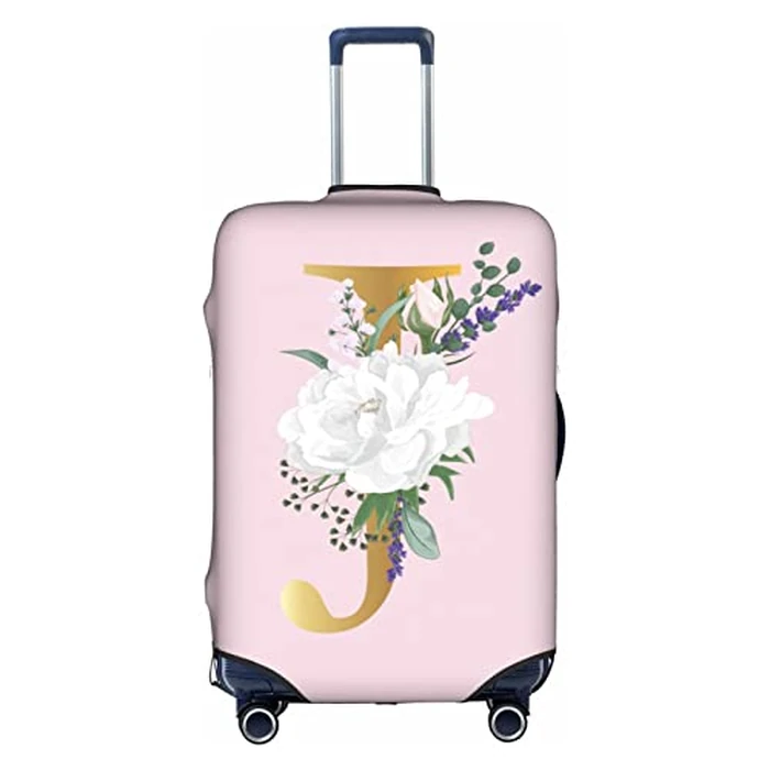 Flower Lette J Pink Luggage Cover Elastic Washable Stretch Suitcase Protector Anti-Scratch Travel Suitcase Cover for Kid and Adult L (25-28 inch suitcase) by Generic - Used - Like New condition