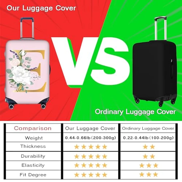 Flower Lette J Pink Luggage Cover Elastic Washable Stretch Suitcase Protector Anti-Scratch Travel Suitcase Cover for Kid and Adult L (25-28 inch suitcase) by Generic - Image 6