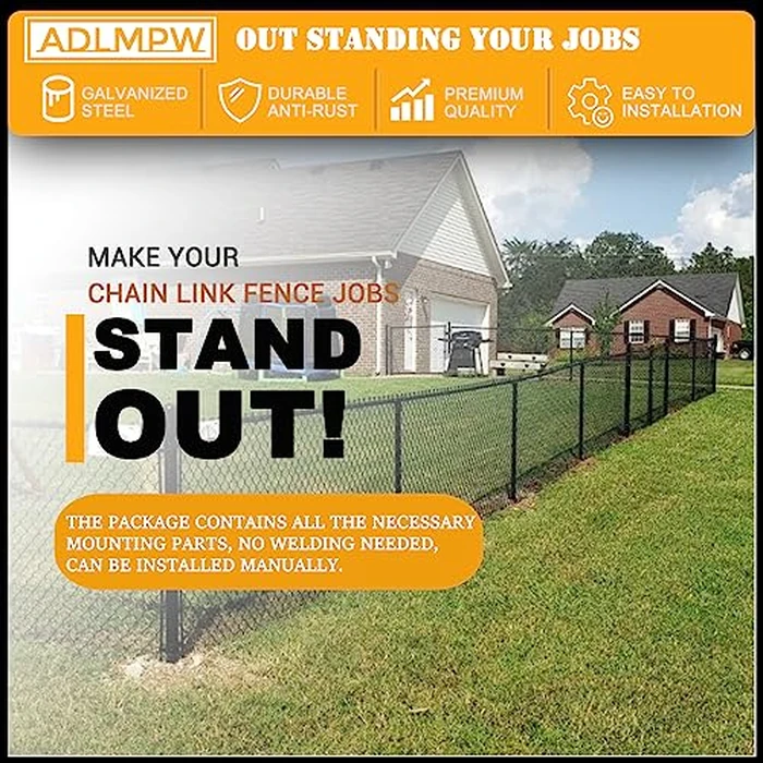 [Pack of 2] 8" J-Bolt Chain Link Fence Gate Hinge, Galvanized Steel J-Bolt Post Hinge with 5/8" Male Hinge Pin, Nuts & Washers Included. by ADLMPW - Image 6