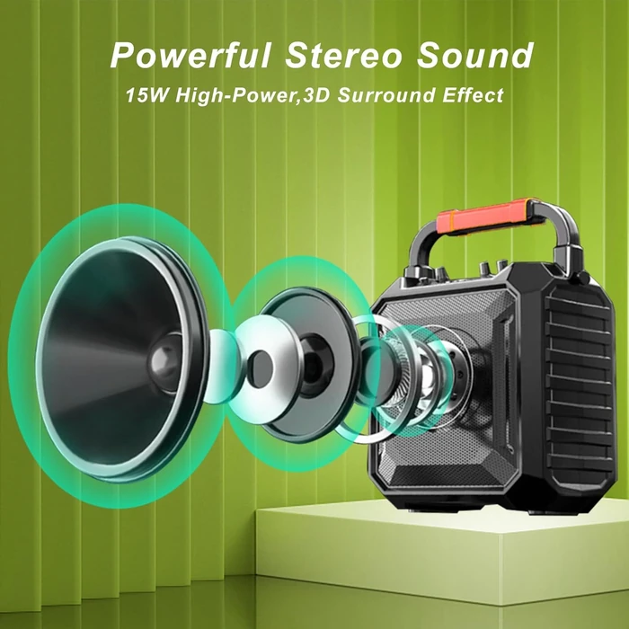 VTSGN Karaoke Machine with Two Wireless Microphones - Black by VTSGN - Image 2