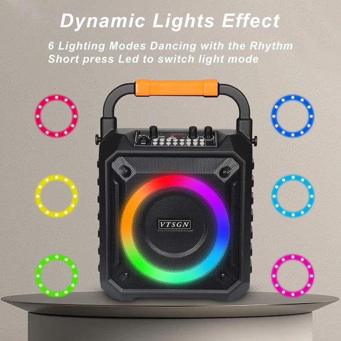 VTSGN Karaoke Machine with Two Wireless Microphones - Black by VTSGN - Image 3