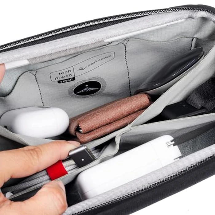 Peak Design Small Tech Pouch, Coyote, Ocean Edition, Electronics Organizer for Travel or Everyday Carry, Origami-Style Storage, Cable Pass-Through, Weatherproof, Gear Carry Bag for Men and Women by Peak Design - Image 3
