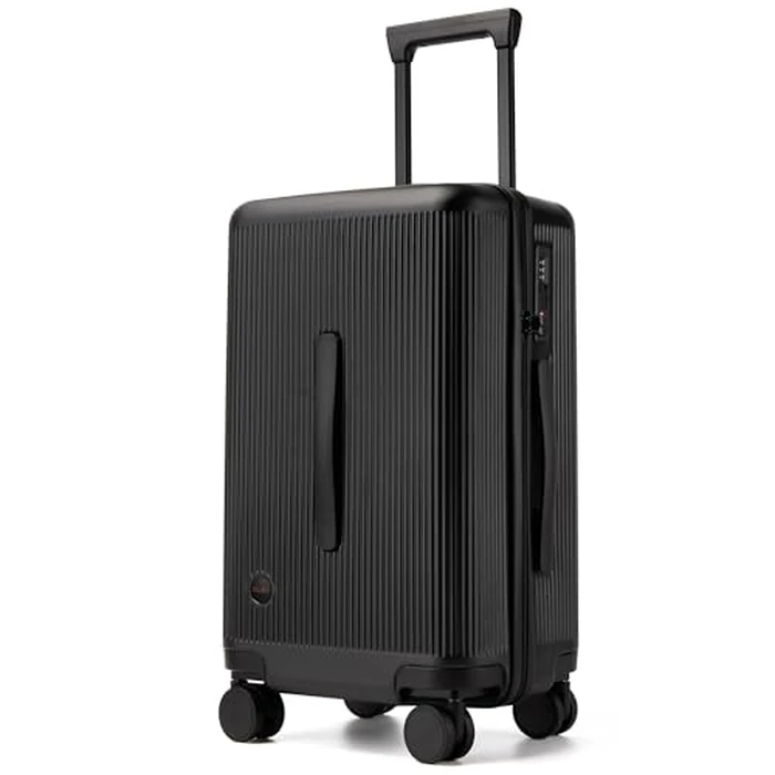Hulsin 20 Inch Carry on Luggage, Hardside Lightweight Spinner Suitcase with TSA Lock, 22x14x9 Airline Approved Hard Shell Travel Suitcase with Wheels, Scratch Resistant, Black by Hulsin - Used - Like New condition - US$39.39